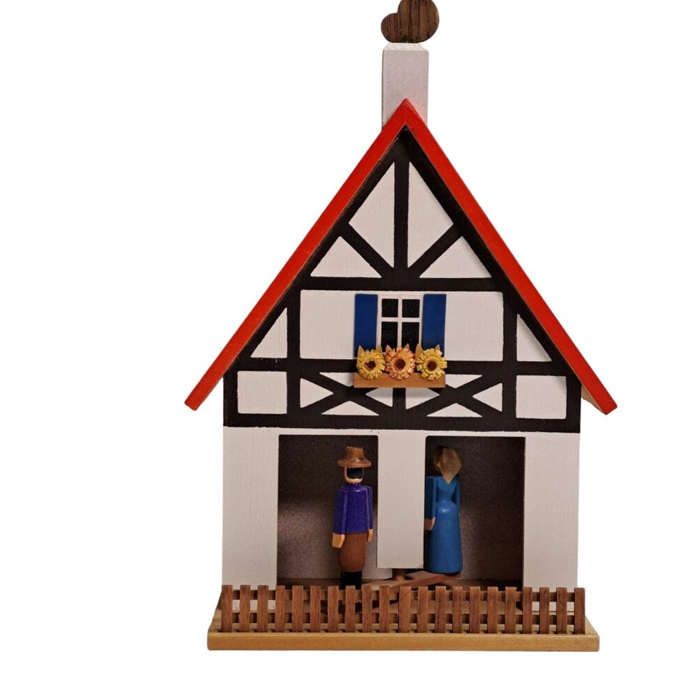 Half Timbre Wood Weather House Made in Germany 8" Tall.